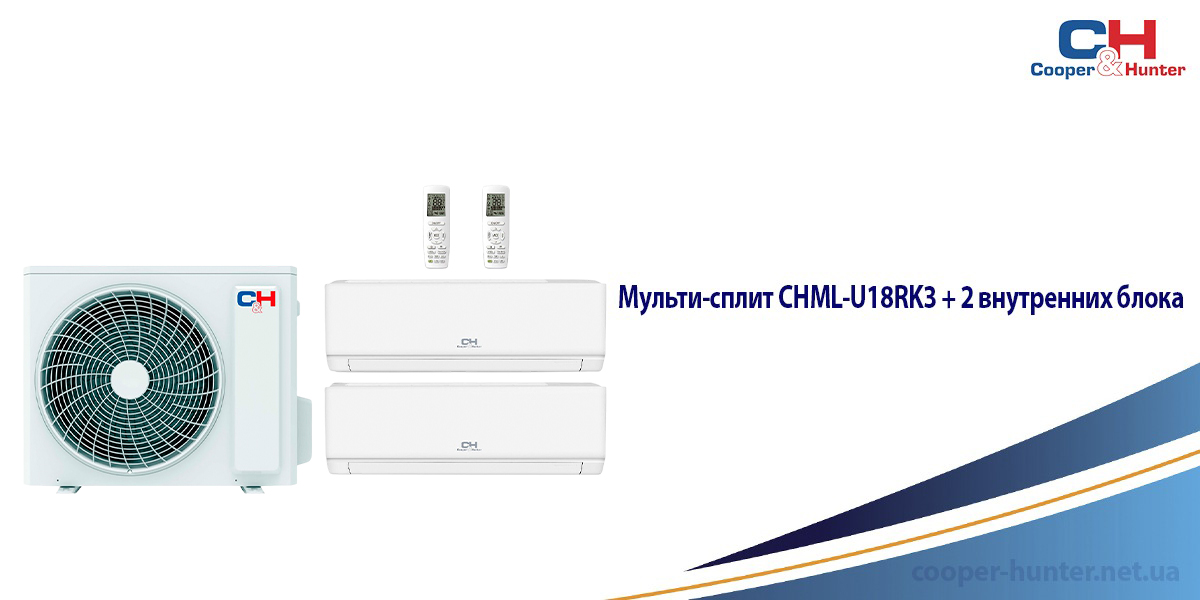 Мульти-сплит система один наружный блок и два внутренних
